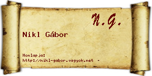 Nikl Gábor névjegykártya