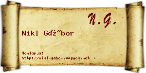 Nikl Gábor névjegykártya